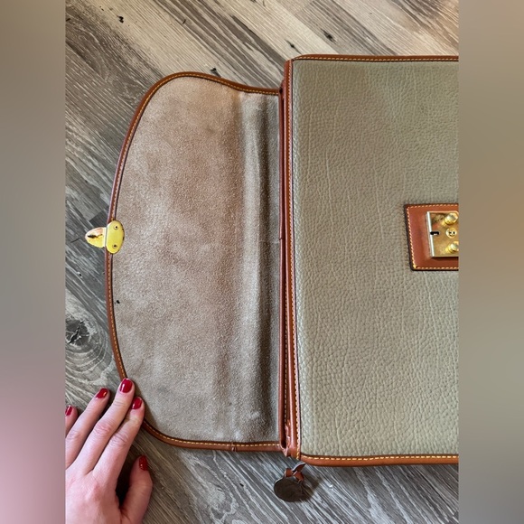 Vintage Dooney & Bourke large Pebble Leather Briefcase Unisex *No shoulder strap - Picture 10 of 11
